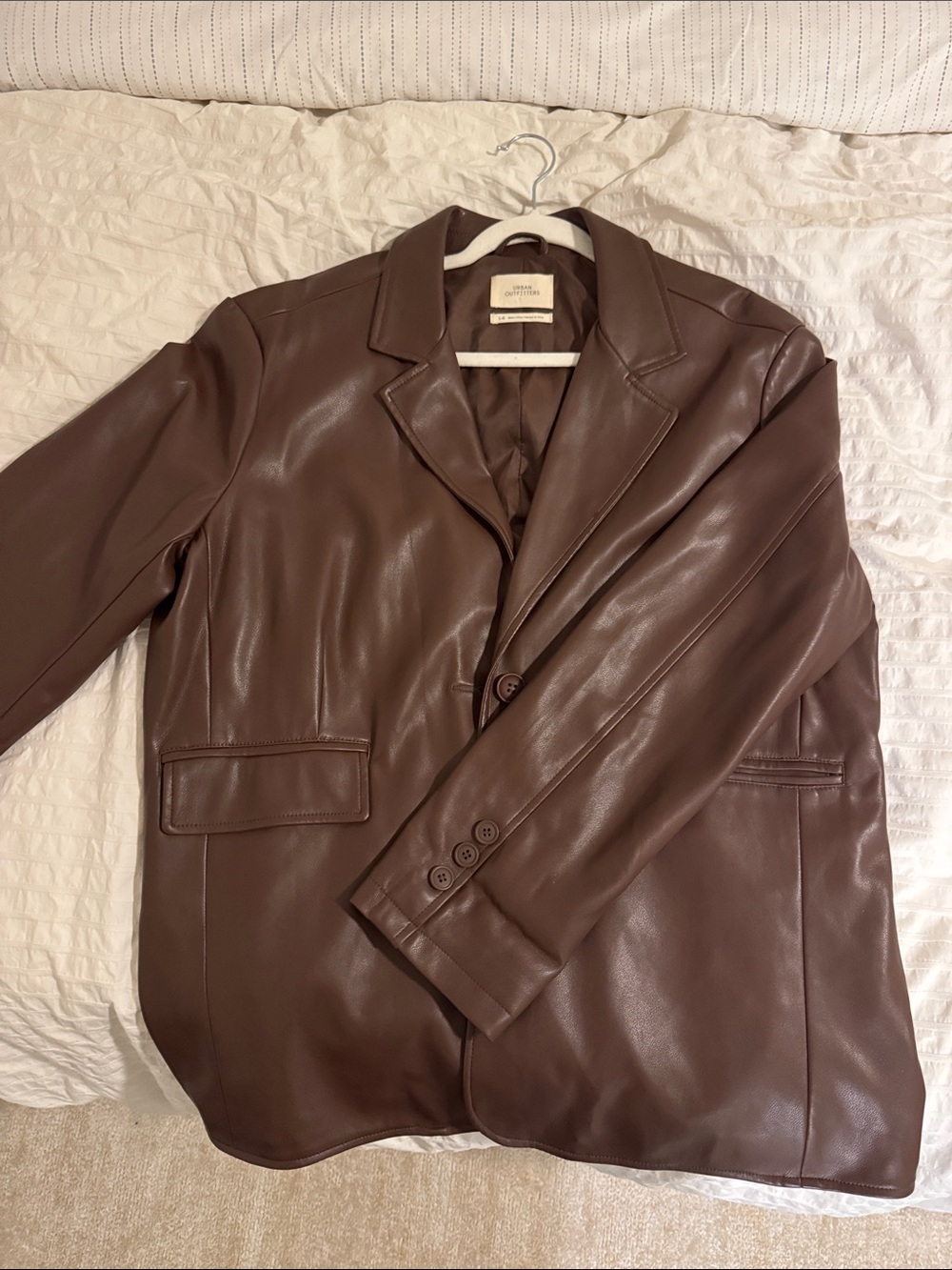 Urban Outfitters Brown Faux Leather Blazer Jacket